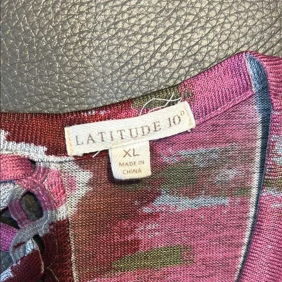 Latitude 10° Multicolor Top NWOT. Size XL. - Picture 3 of 5
